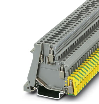 Phoenix Contact Sensor/Actuator Terminal Block; DOK 1.5-TG; 15A; 300V; 3-Level; #30 - #14; Screw Connection; Gray